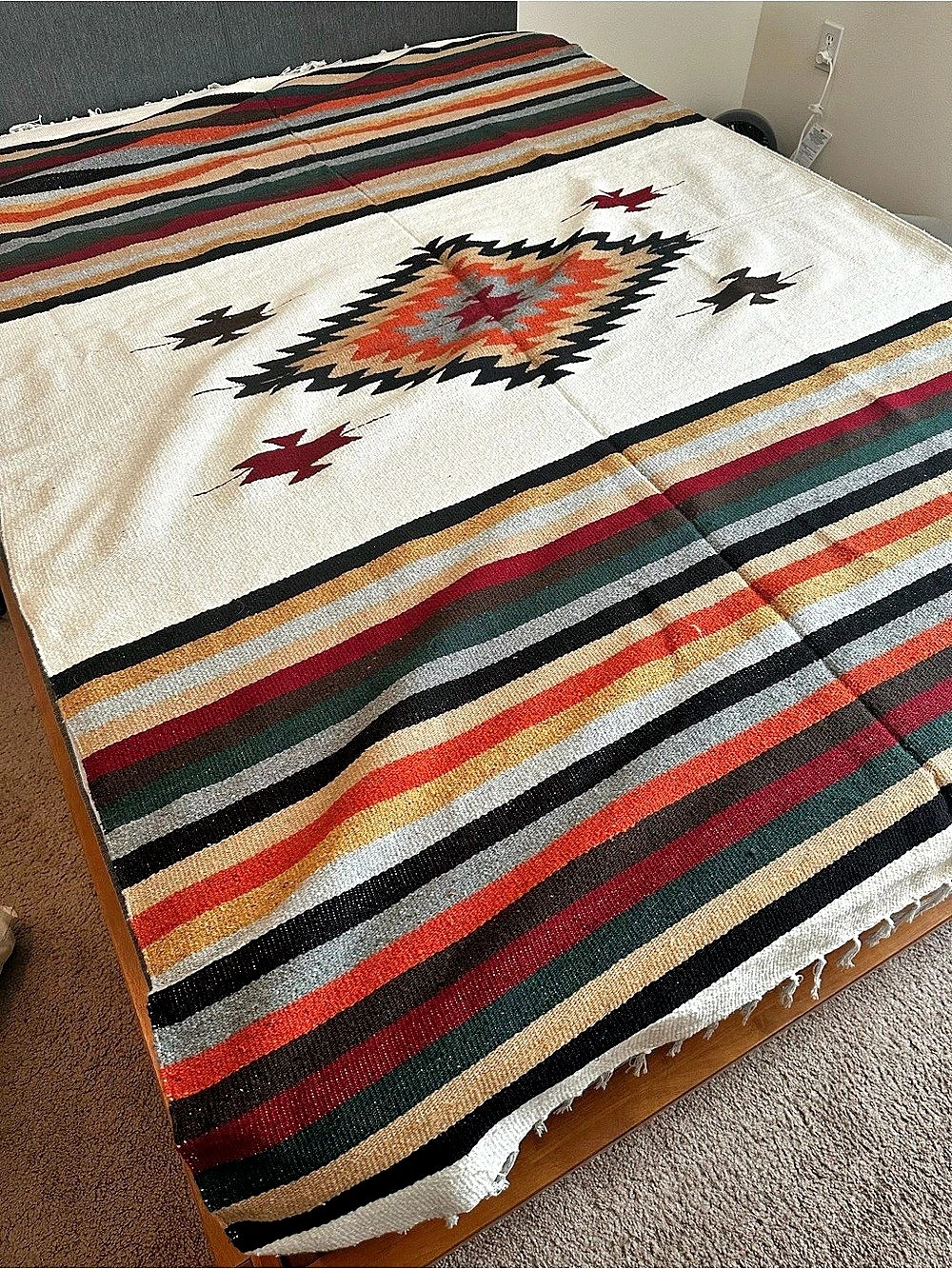 Southwestern Woven Blanket / Wall Tapestry – 59 × 84"